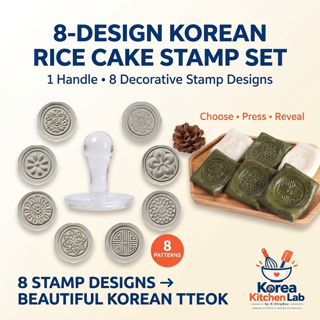 8-Piece Silicone Rice-Cake Stamp Set
