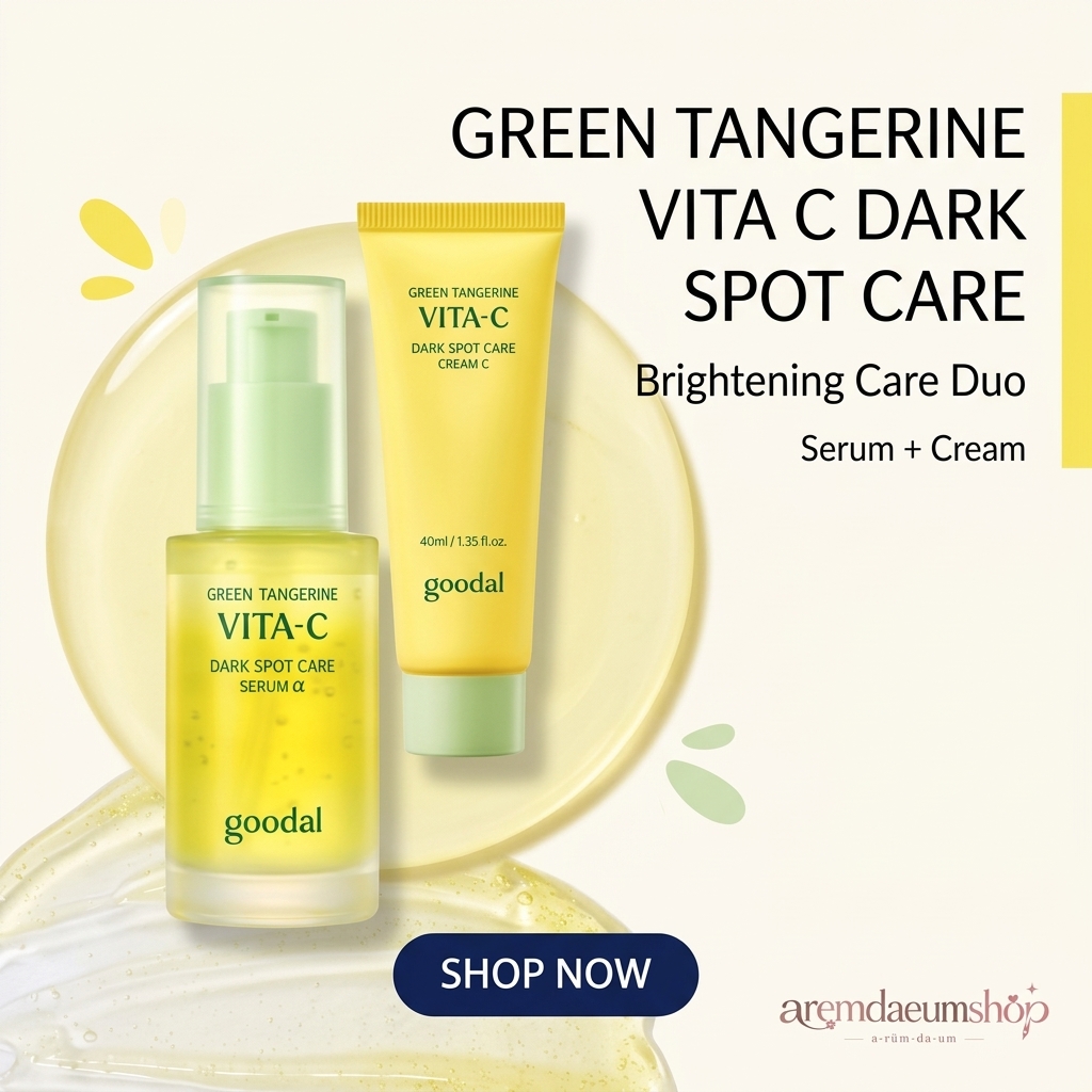 Goodal Green Tangerine Vita C Dark Spot Serum Set (Serum 30ml + 10ml + cream 10ml)