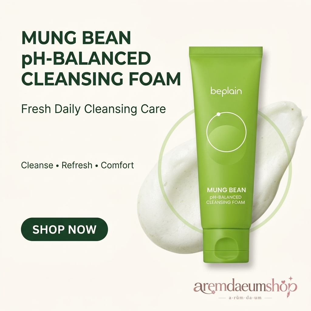 beplain Mung Bean pH-Balanced Cleansing Foam (80ml)